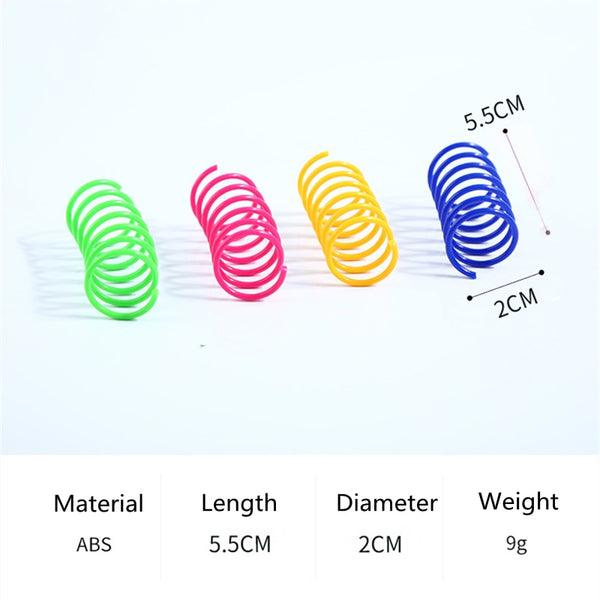 4/20pcs Kitten Cat Toys Wide Durable Heavy Gauge Cat Spring Toy Colorful Springs Cat Pet Toy Coil Spiral Springs Pet Life