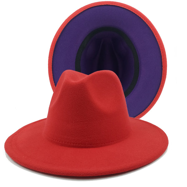 Two toned Hat fedoras top hat unisex hat fedora cap fedoras  lime green felt hat unisex event hat fashion hat orange hat