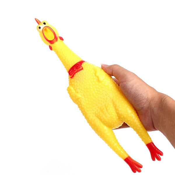 New Pets Dog Squeak Toys Screaming Chicken Squeeze Sound Dog Chew Toy Durable Funny Yellow Rubber Vent Chicken 17CM 31CM 40CM