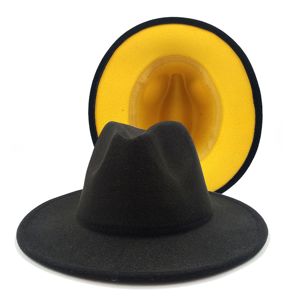 Two toned Hat fedoras top hat unisex hat fedora cap fedoras  lime green felt hat unisex event hat fashion hat orange hat