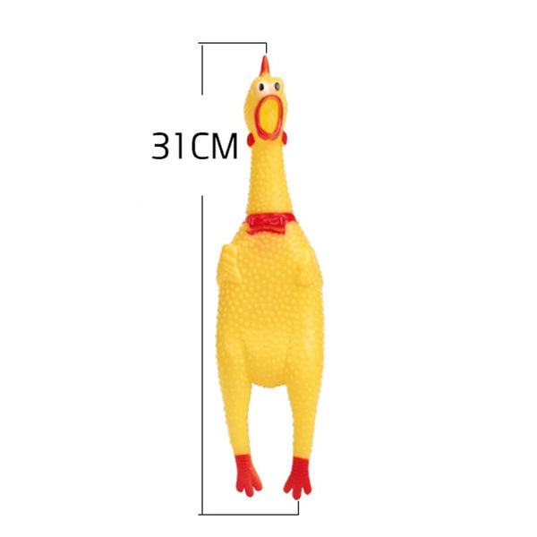 New Pets Dog Squeak Toys Screaming Chicken Squeeze Sound Dog Chew Toy Durable Funny Yellow Rubber Vent Chicken 17CM 31CM 40CM