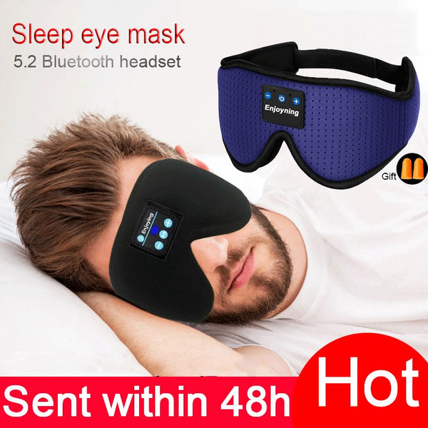 New 3D wireless music headphone sleep breathable smart eye mask Bluetooth headset call with mic for IOS/Android/Mac
