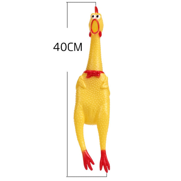 New Pets Dog Squeak Toys Screaming Chicken Squeeze Sound Dog Chew Toy Durable Funny Yellow Rubber Vent Chicken 17CM 31CM 40CM