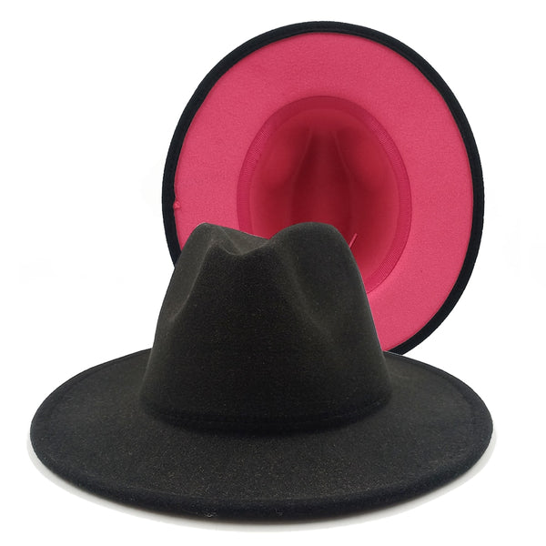 Two toned Hat fedoras top hat unisex hat fedora cap fedoras  lime green felt hat unisex event hat fashion hat orange hat