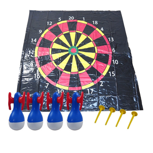 Outdoor Lawn Game for Family Kids Inflatable Dart Games Backyard Toys with 3 Tumbler Darts Play Mat Sports Activities Child Gift