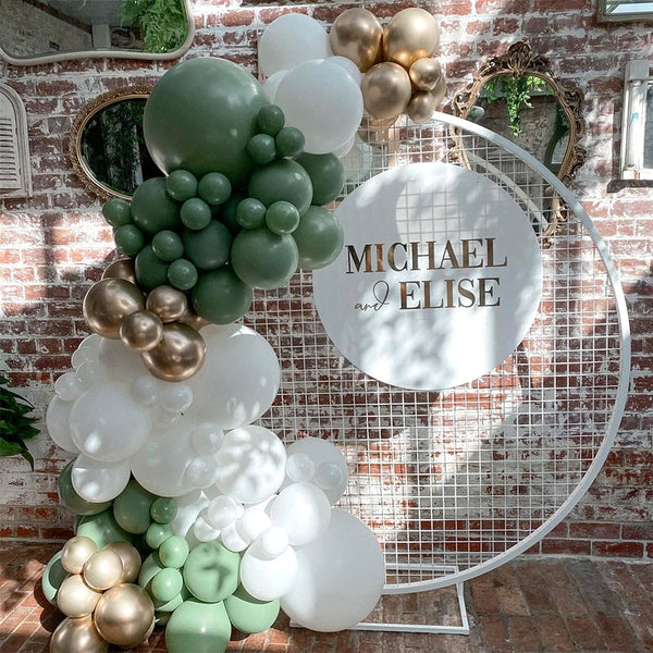 137pcs Green Sage Balloon Arch Kit Garland Wedding Decoration Matte White Balloons Birthday Party Baby Shower Decor