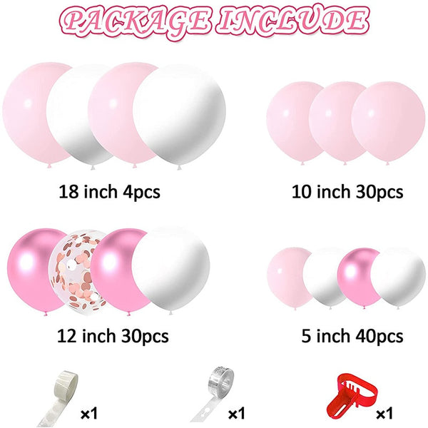 1set Metallic Balloon Garland Arch Kit Welcome Baby Shower Girl Baptism Rose Gold Confetti Birthday Party Decoration