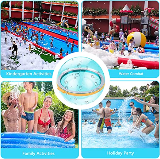 Magnetic Reusable Water Balloons Water Bombs Splash Balls for Toddler Pool Waterfall Ball Toy Quick Fill Self Sealing Refillable Soft Silicone Water Ball, Outside Pool Beach Water Fight Game