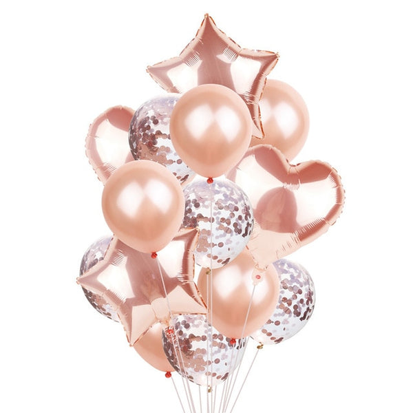 14Pcs Multi Confetti Balloons