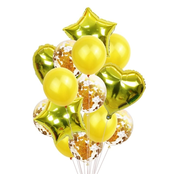 14Pcs Multi Confetti Balloons