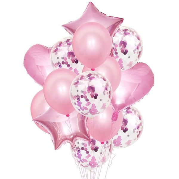 14Pcs Multi Confetti Balloons
