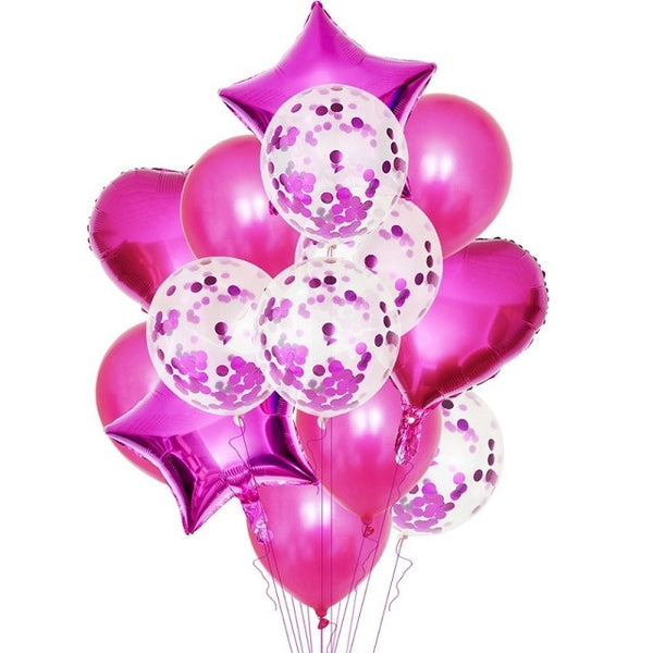 14Pcs Multi Confetti Balloons