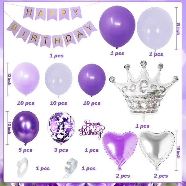 107pcs Purple themed Balloon Garland Arch Kit with butterflies