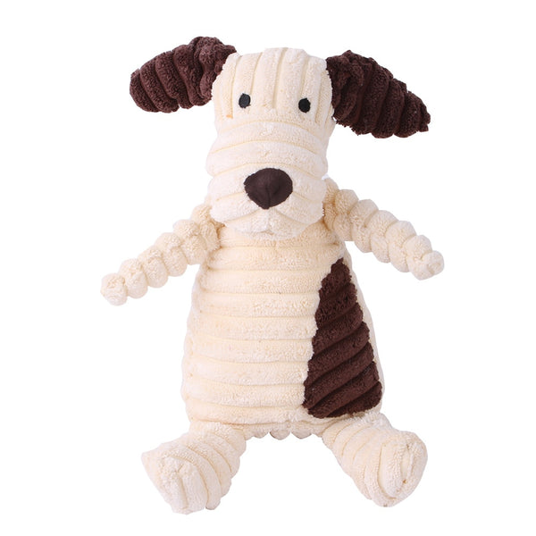 Plush Dog Toy Animals Shape Bite Resistant Squeaky Toys Corduroy Dog Toys for Small Large Dogs Puppy Pets Training Accessories