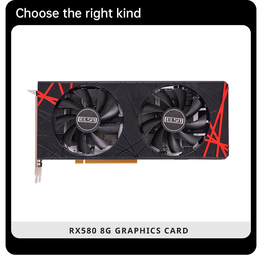 ELSA Radeon RX 580 8GB GDDR5 256bit GPU Desk Computer Gaming Graphics Card