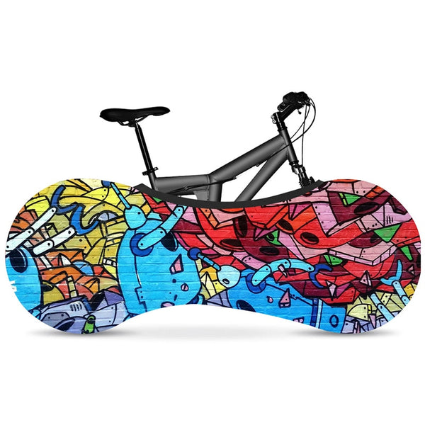 HSSEE graffiti series elastic bicycle indoor dust cover elastic fabric bicycle tire cover 700c