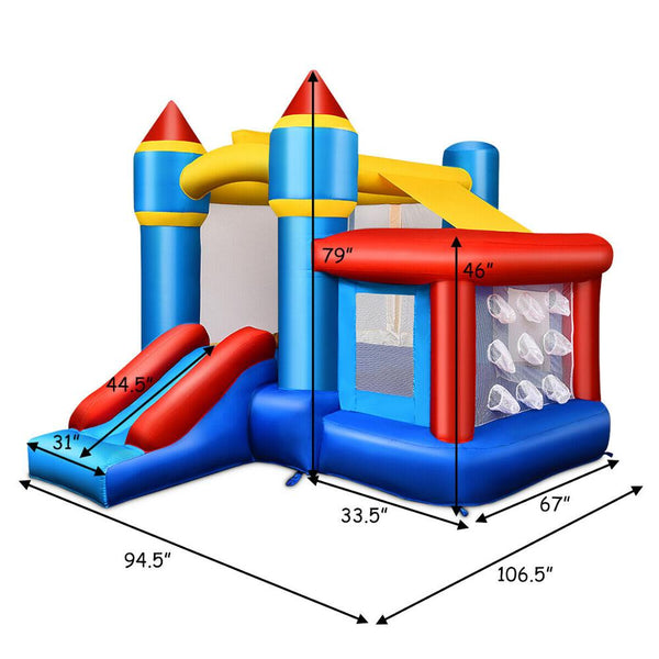 Inflatable Bounce House Castle Slide Bouncer Kids Basketball Hoop Without Blower OP70017