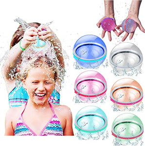 Magnetic Reusable Water Balloons Water Bombs Splash Balls for Toddler Pool Waterfall Ball Toy Quick Fill Self Sealing Refillable Soft Silicone Water Ball, Outside Pool Beach Water Fight Game