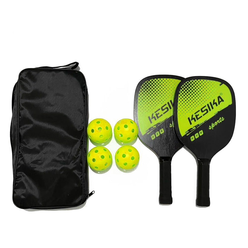 Ball Sports Pickleball Paddle Set Pickleball Rackets Ball Set 2 Rackets 4 Pickleball Balls with Carrying Bag For Men Women