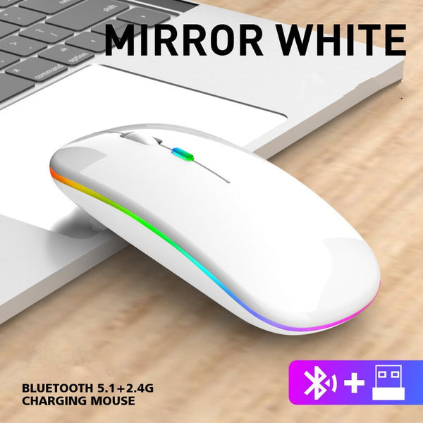 Tablet Phone Computer Bluetooth Wireless Mouse Charging Luminous 2.4G USB Wireless Mouse Portable Mouse