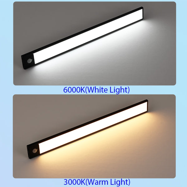 Ultra-thin LED Light Cabinet Lighting PIR Motion Sensor led USB Rechargeable Black Aluminum Kitchen Cabinets Lights Lighting LED