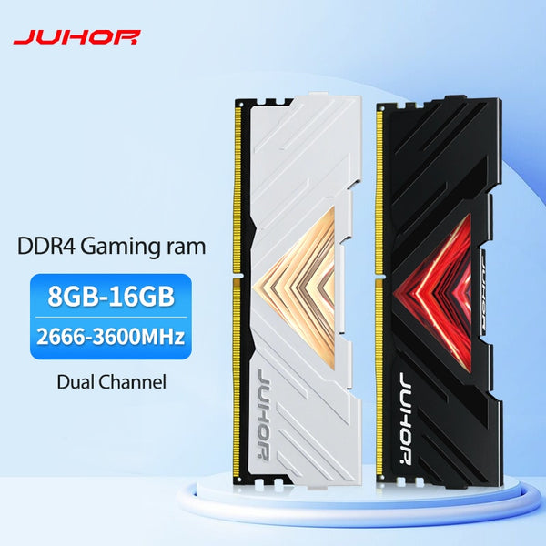 JUHOR Desktop Memoria Rams DDR4 8GB 16GB 32GB 3200MHz 3600MHz Ram  DIMM Gaming Dual Channel Memory Ram