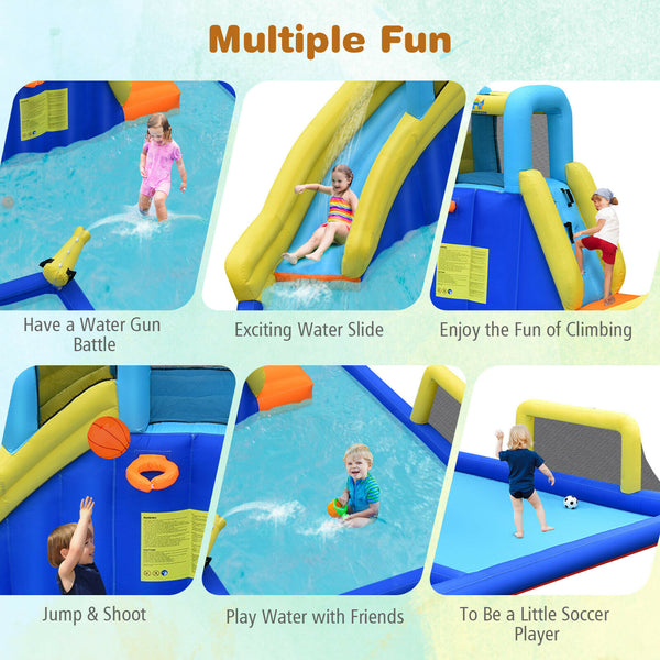 Bountech Inflatable Water Slide Bounce House Climbing Wall With or Without 735W Blower