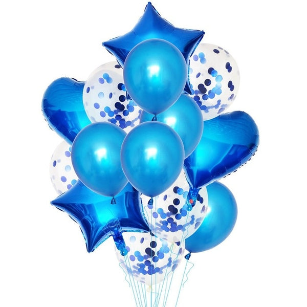 14Pcs Multi Confetti Balloons