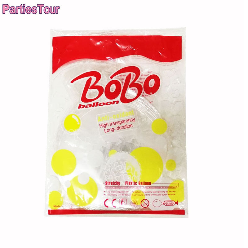 10pcs Bobo Balloons 8, 10, 18, 20 and 24 inch Transparent
